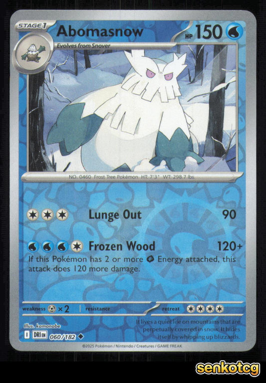 🎴 Abomasnow 060/182 Reverse Holo Destined Rivals NM 🎨 kamonabe