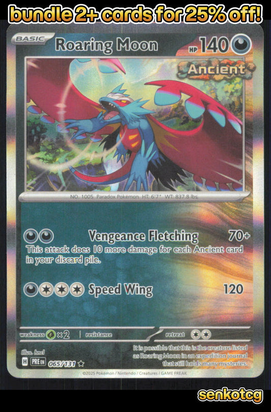 🎴 Roaring Moon 065/131 Rare Holo Prismatic Evolutions NM