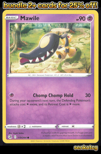 🎴 Mawile 119/264 Common Fusion Strike NM