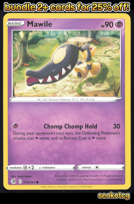🎴 Mawile 119/264 Common Fusion Strike NM