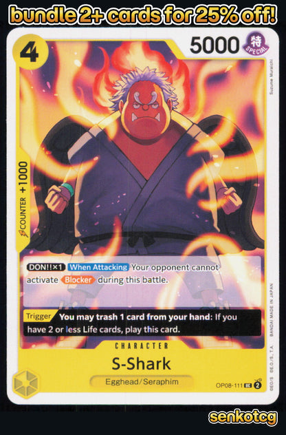 🎴 S-Shark OP08-111 Uncommon Two Legends NM
