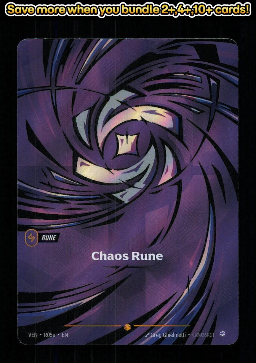 🎴 Chaos Rune (R05a) R05A Showcase Foil Vendetta NM 🎨 Ghielmetti