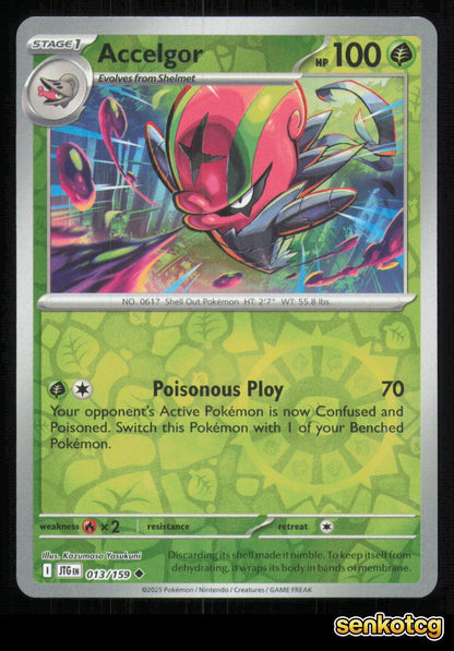 🎴 Accelgor 013/159 Reverse Holo Journey Together NM 🎨 Yasukuni