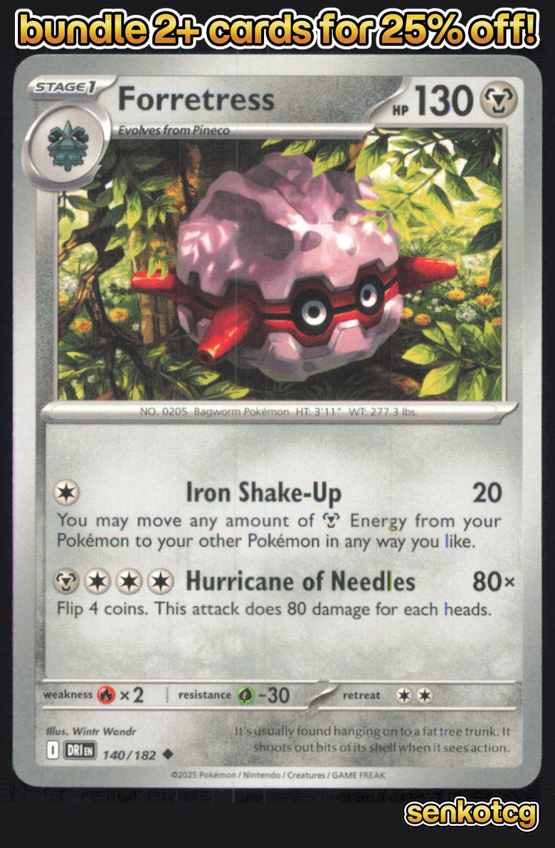 🎴 Forretress 140/182 Uncommon Destined Rivals NM