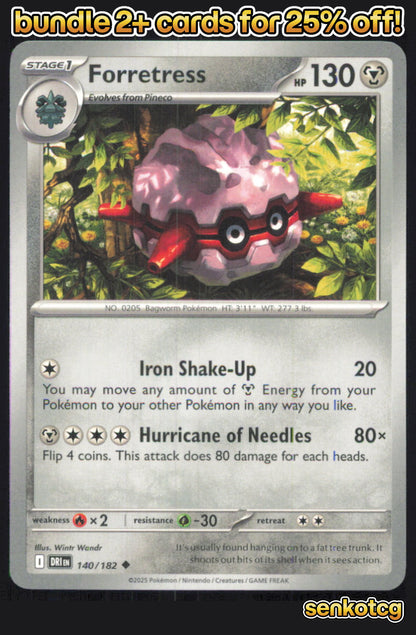 🎴 Forretress 140/182 Uncommon Destined Rivals NM