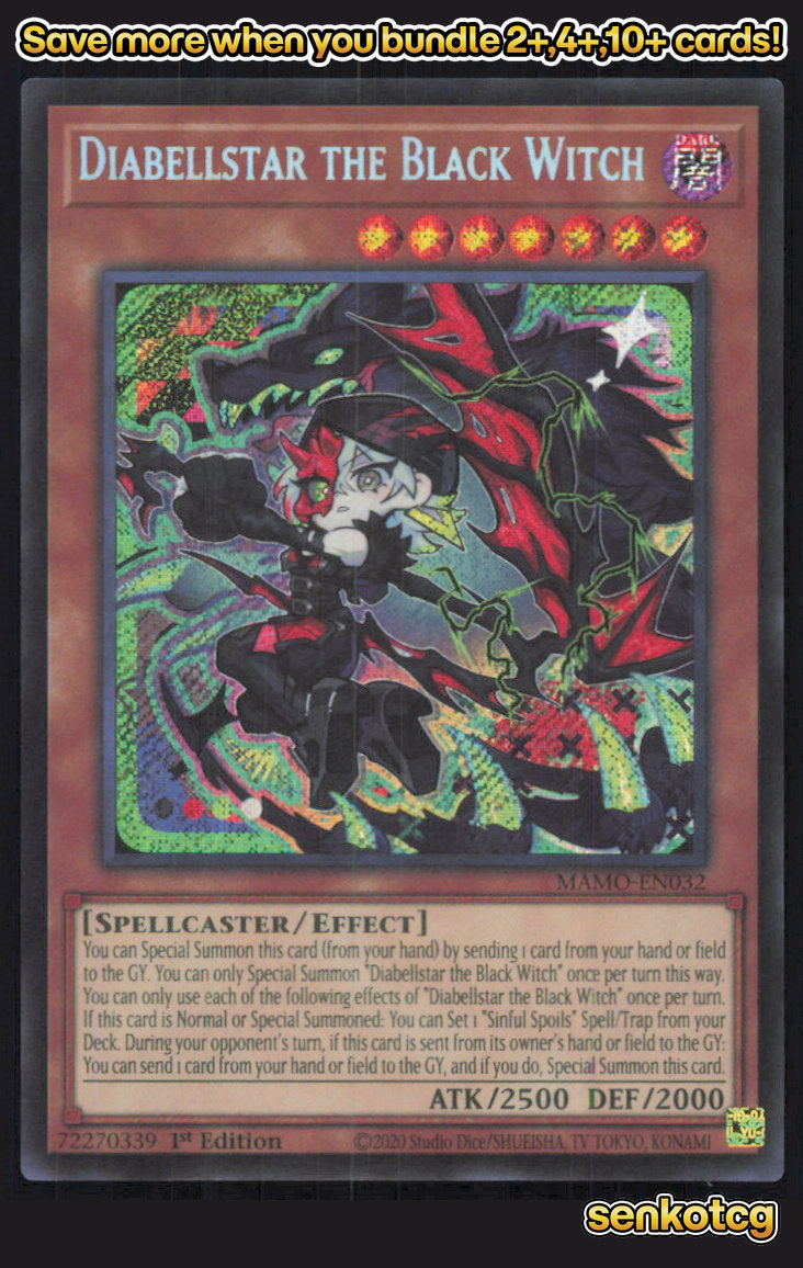 🎴 Diabellstar the Black Witch (Secret Rare) MAMO-EN032 Secret Rare