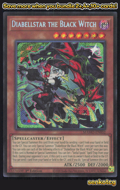 🎴 Diabellstar the Black Witch (Secret Rare) MAMO-EN032 Secret Rare