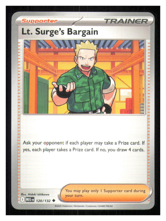 🎴 Lt. Surge's Bargain 120/132 Uncommon Mega Evolution NM