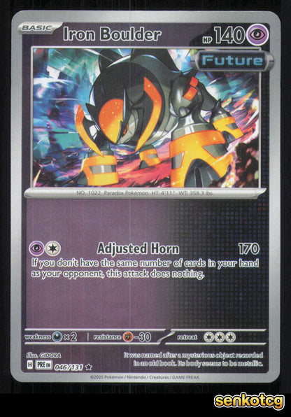🎴 Iron Boulder 046/131 Reverse Holo Prismatic Evolutions NM 🎨 GIDORA