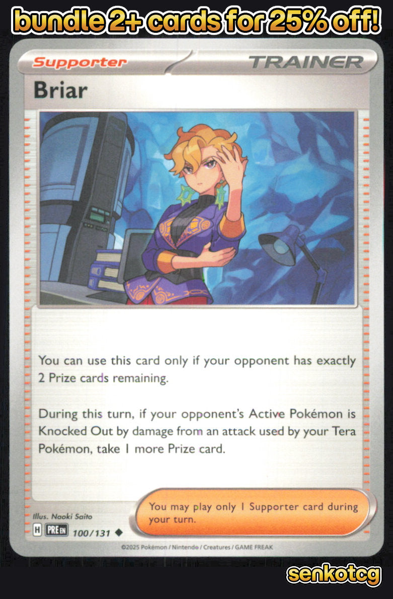 🎴 Briar 100/131 Uncommon Prismatic Evolutions NM 🎨 Saito