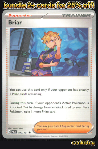 🎴 Briar 100/131 Uncommon Prismatic Evolutions NM 🎨 Saito