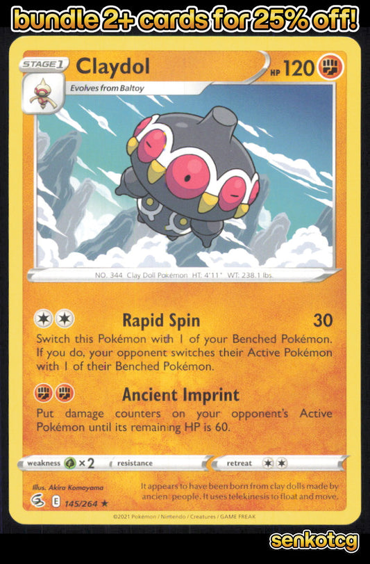 🎴 Claydol 145/264 Rare Fusion Strike NM