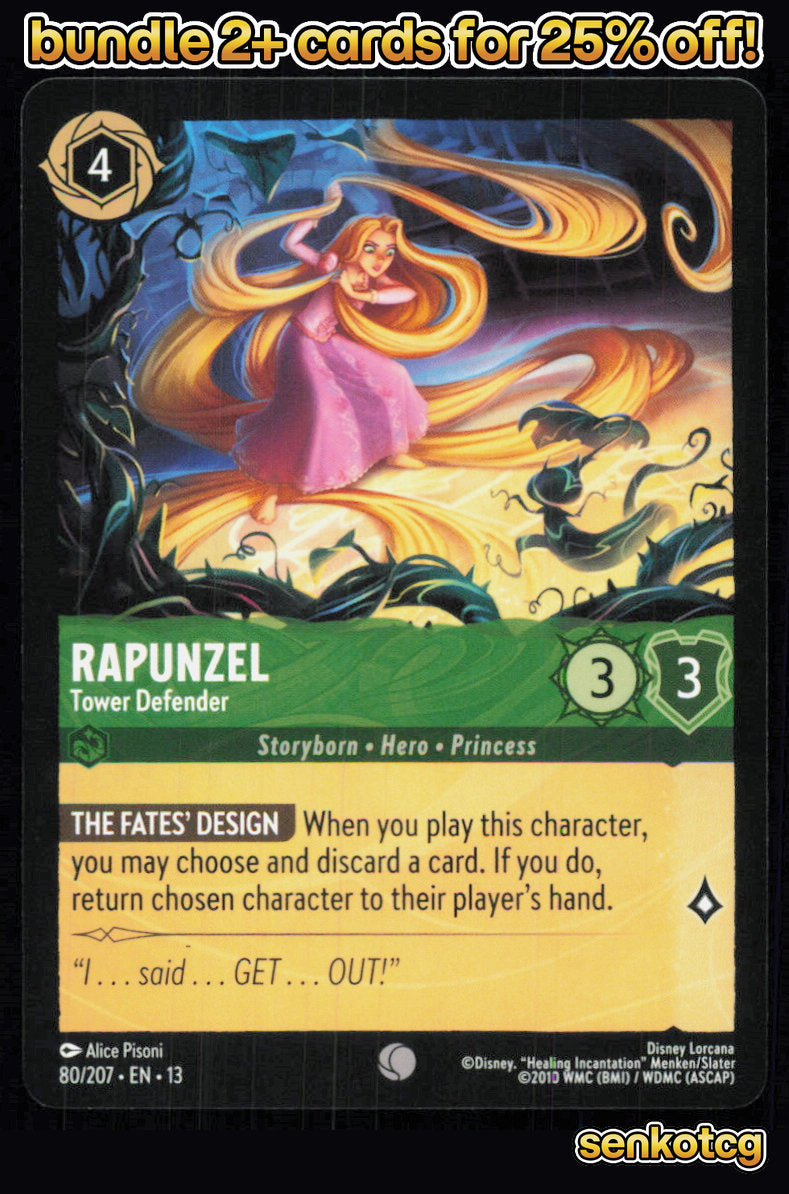🎴 Rapunzel - Tower Defender 80/204 Common Attack of the Vine! NM