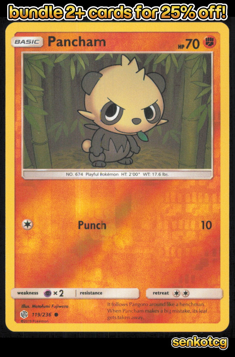 🎴 Pancham 119/236 Common Reverse Holo Cosmic Eclipse NM