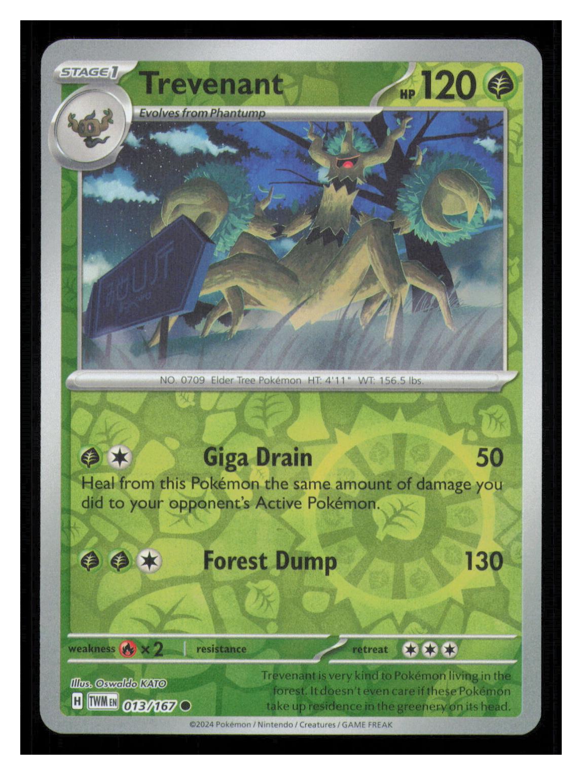 🎴 Trevenant 013/167 Reverse Holo Twilight Masquerade NM 🎨 KATO