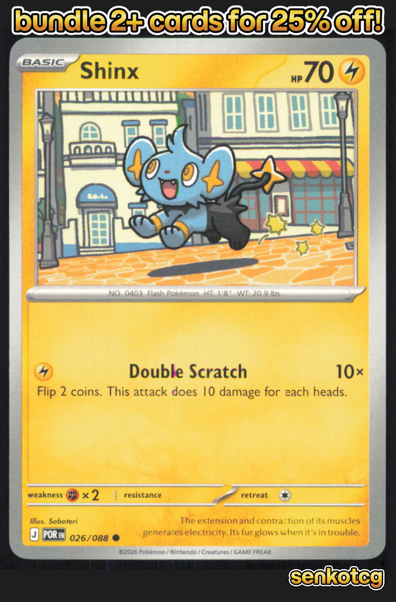 🎴 Shinx 026/088 Common Perfect Order NM 🎨 Saboteri