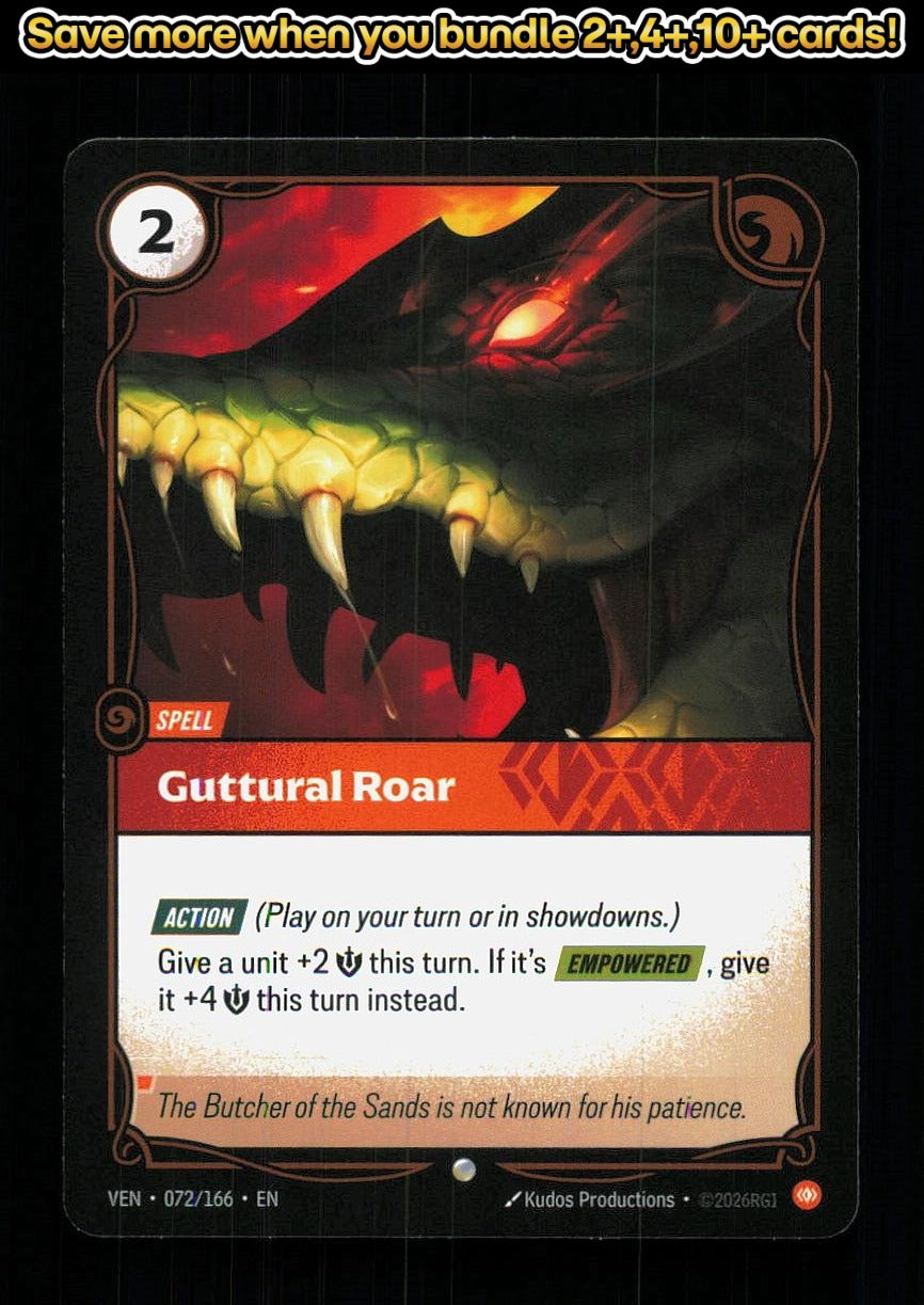 🎴 Guttural Roar 072/166 Common Vendetta NM 🎨 Productions