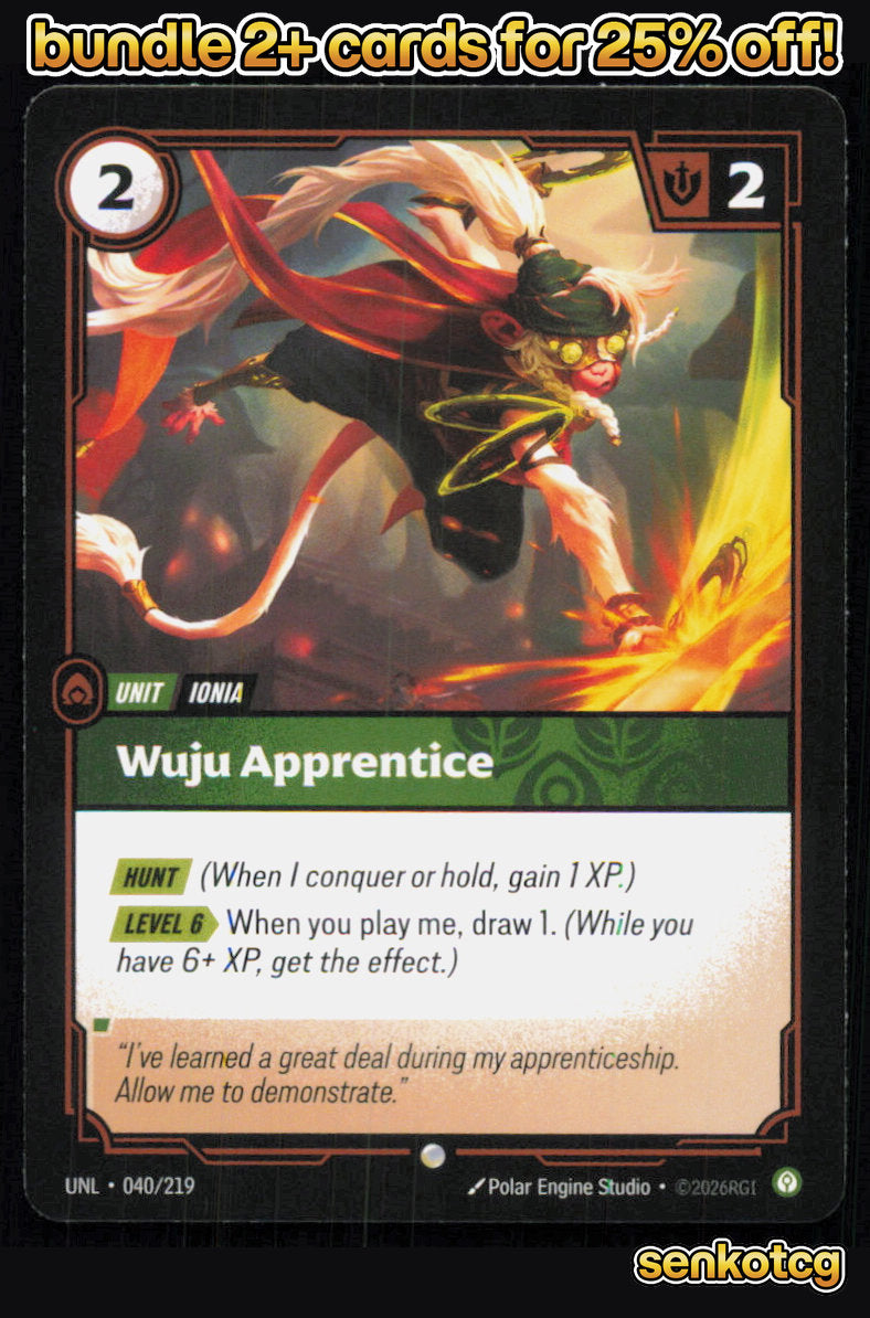 🎴 Wuju Apprentice 040/219 Common Unleashed NM