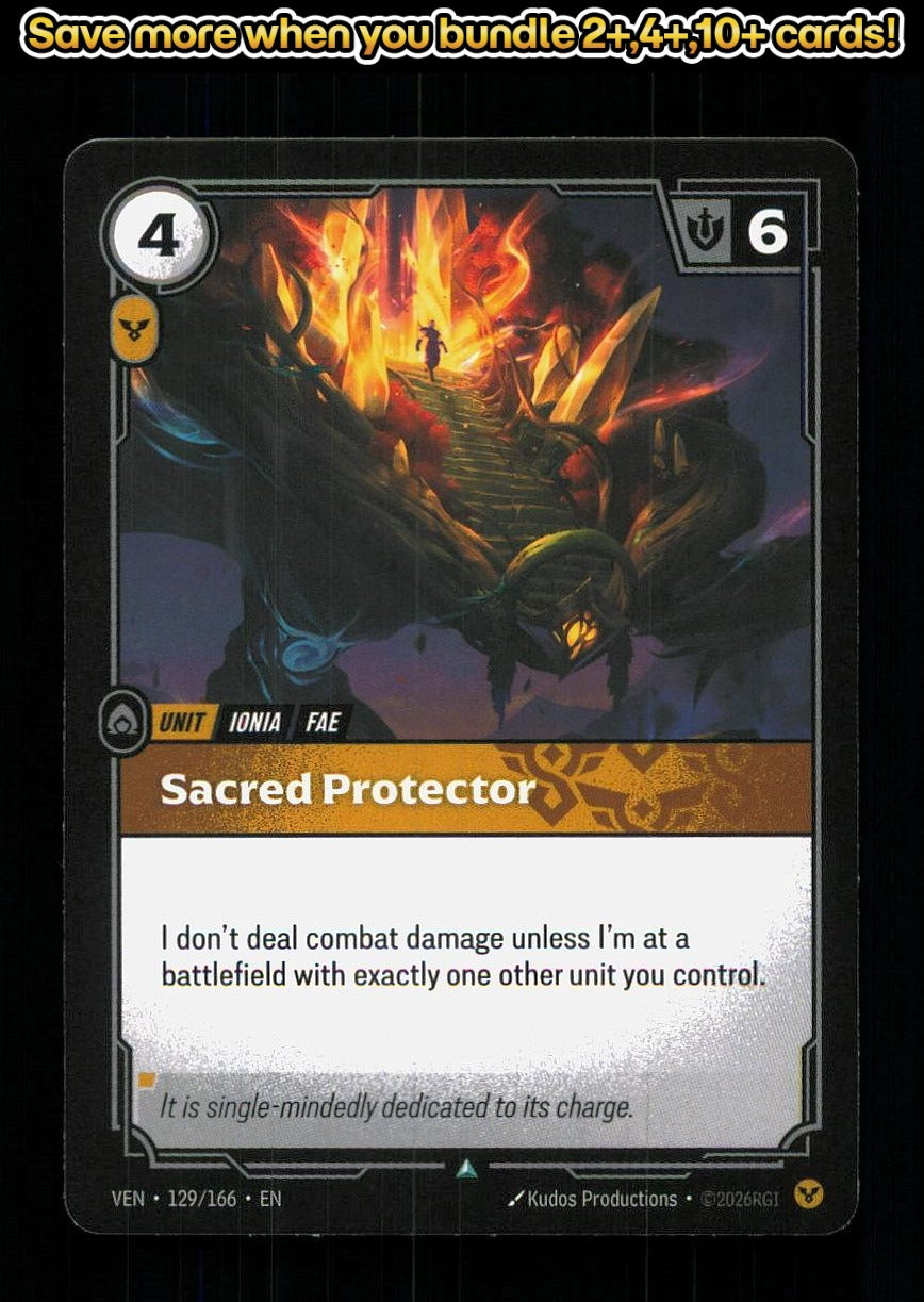 🎴 Sacred Protector 129/166 Uncommon Vendetta NM 🎨 Productions