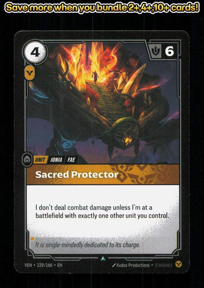 🎴 Sacred Protector 129/166 Uncommon Vendetta NM 🎨 Productions