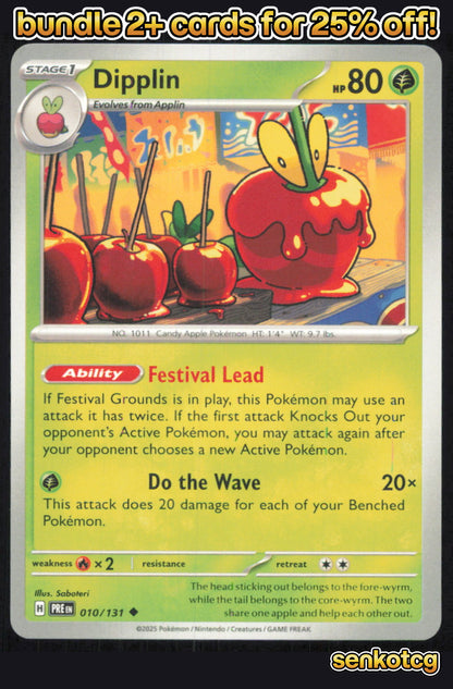 🎴 Dipplin 010/131 Uncommon Prismatic Evolutions NM 🎨 Saboteri