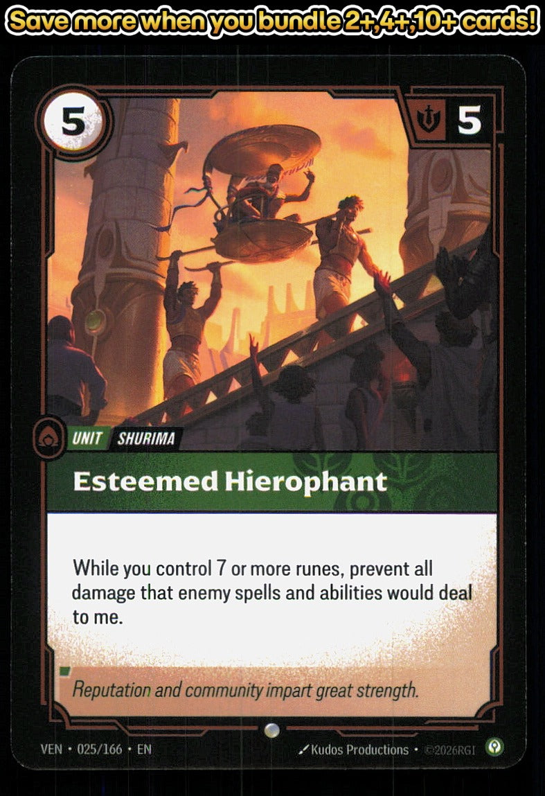 🎴 Esteemed Hierophant 025/166 Common Vendetta NM 🎨 Productions