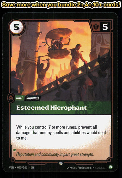 🎴 Esteemed Hierophant 025/166 Common Vendetta NM 🎨 Productions
