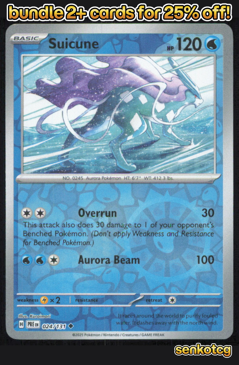 🎴 Suicune 024/131 Uncommon Reverse Holo Prismatic Evolutions NM 🎨 Kuroimori