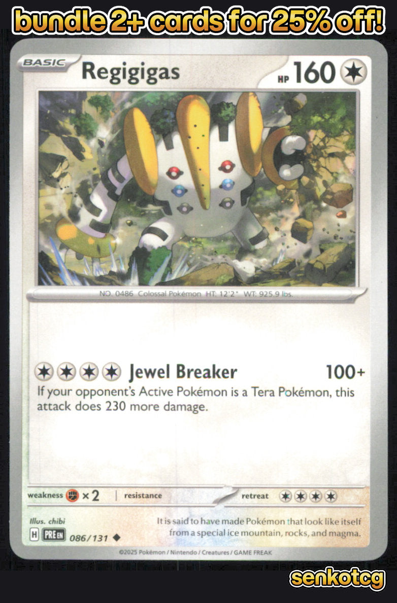 🎴 Regigigas 086/131 Uncommon Prismatic Evolutions NM 🎨 chibi