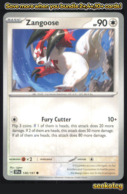 🎴 Zangoose 149/191 Common Surging Sparks NM 🎨 Ligton