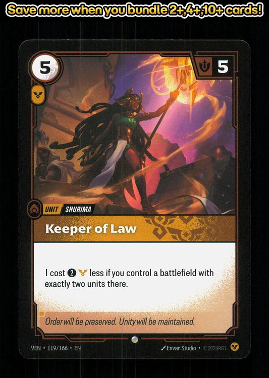 🎴 Keeper of Law 119/166 Common Vendetta NM 🎨 Studio