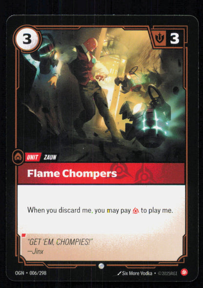 🎴 Flame Chompers 006/298 Common OGN Origins NM