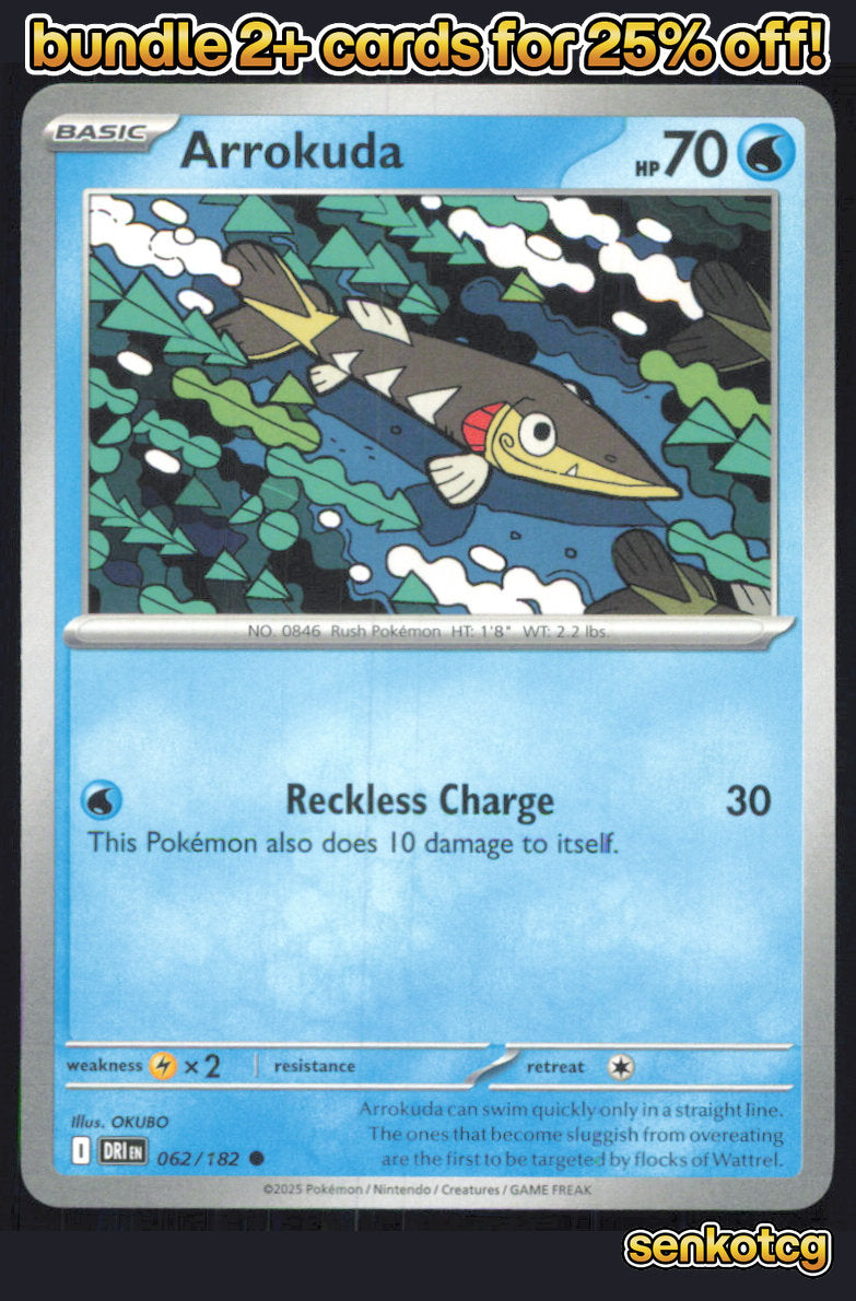 🎴 Arrokuda 062/182 Common Destined Rivals NM