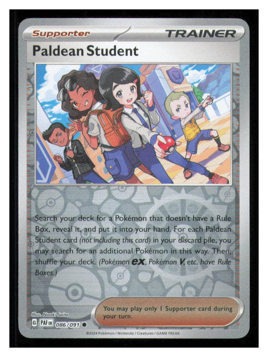 🎴 Paldean Student 086/091 Reverse Holo Paldean Fates Pokemon NM