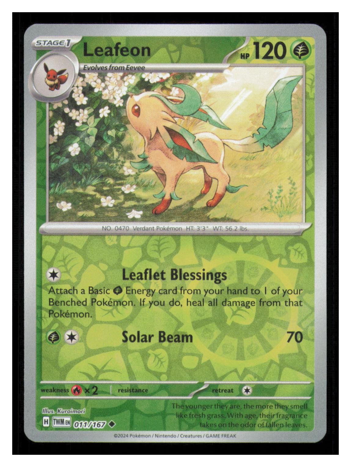 🎴 Leafeon 011/167 Reverse Holo Twilight Masquerade NM 🎨 Kuroimori