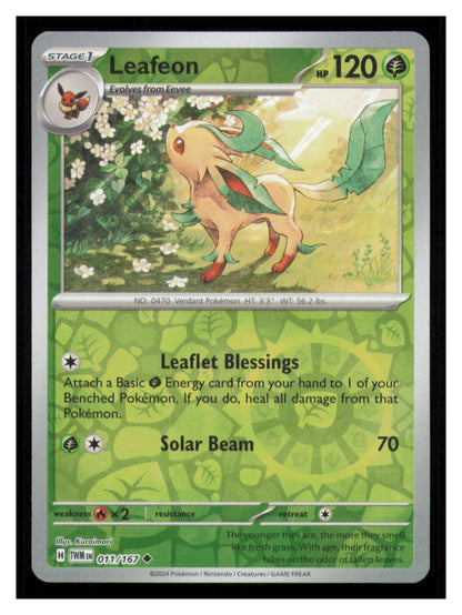 🎴 Leafeon 011/167 Reverse Holo Twilight Masquerade NM 🎨 Kuroimori