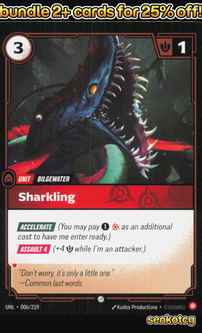 🎴 Sharkling 006/219 Common Unleashed NM
