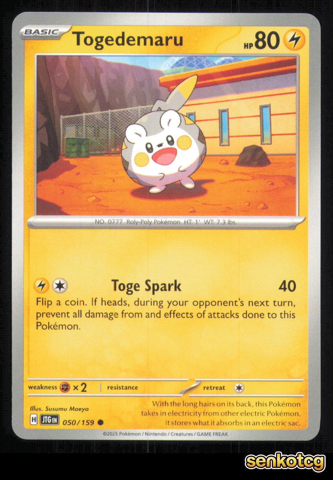 🎴 Togedemaru 050/159 Journey Together NM 🎨 Maeya