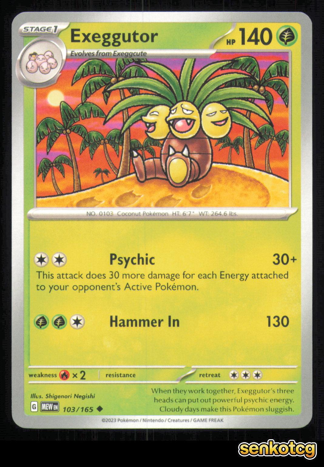 🎴 Exeggutor 103/165 151 NM 🎨 Negishi