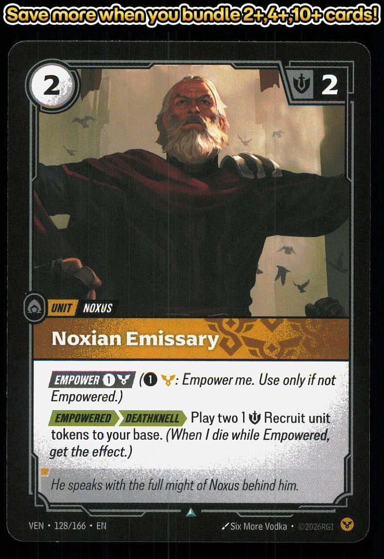 🎴 Noxian Emissary 128/166 Uncommon Vendetta NM 🎨 Vodka