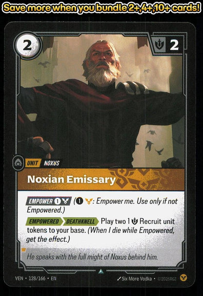 🎴 Noxian Emissary 128/166 Uncommon Vendetta NM 🎨 Vodka
