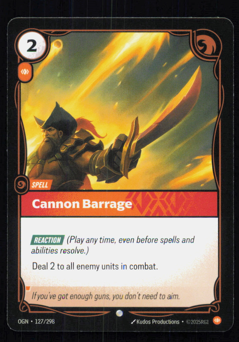 🎴 Cannon Barrage 127/298 Common OGN Origins NM