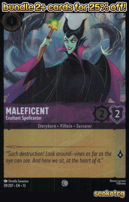 🎴 Maleficent - Exultant Spellcaster 39/204 Cold Foil Attack of the Vine! NM