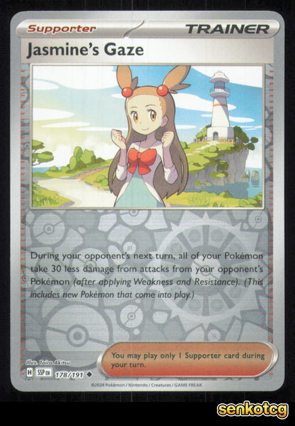 🎴 Jasmine's Gaze 178/191 Reverse Holo Surging Sparks NM 🎨 Akitsu