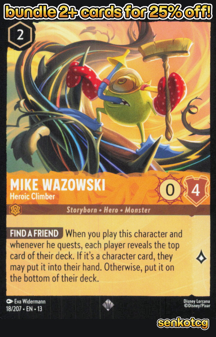 🎴 Mike Wazowski - Heroic Climber 18/204 Super Rare Attack of the Vine! NM