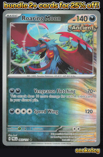 🎴 Roaring Moon (Poke Ball Pattern) 065/131 Holo Prismatic Evolutions NM 🎨 hncl