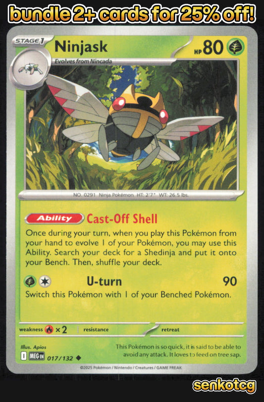 🎴 Ninjask 017/132 Uncommon Mega Evolution NM