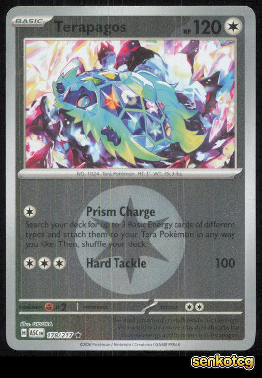 🎴 Terapagos (Energy Symbol Pattern) 178/217 Reverse Holo Ascended Heroes NM