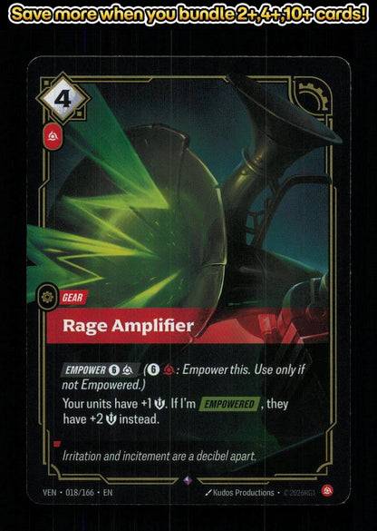 🎴 Rage Amplifier 018/166 Rare Foil Vendetta NM 🎨 Productions
