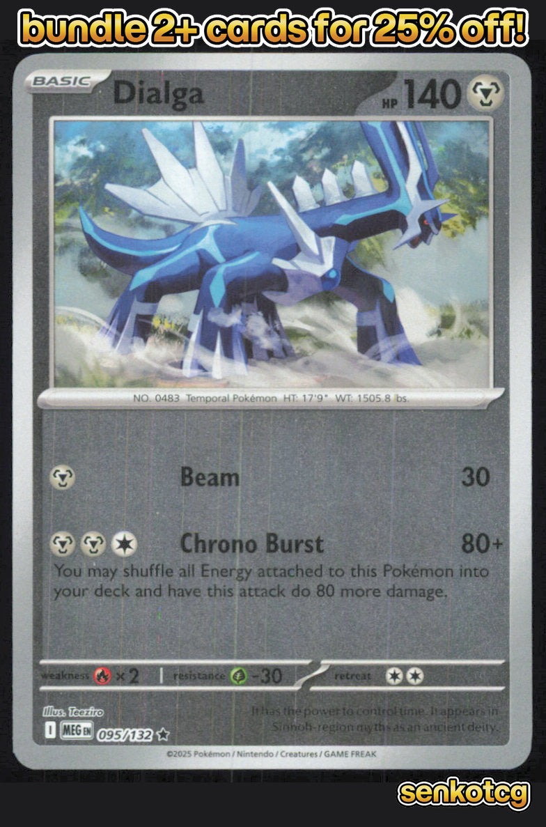 🎴 Dialga 095/132 Rare Reverse Holo Mega Evolution NM
